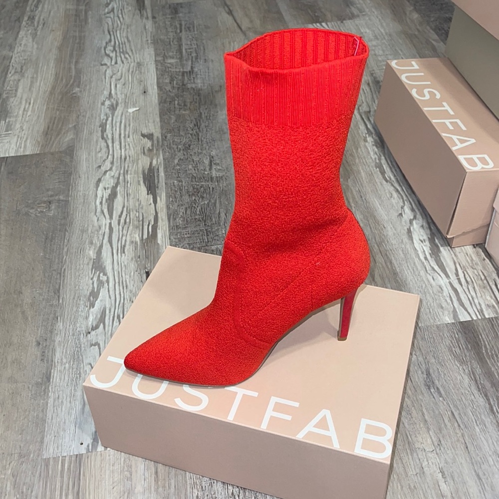 New with tags red ankle booties